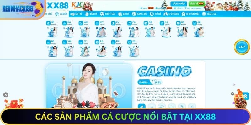 Các Sản Phẩm Cá Cược Nổi Bật Tại XX88