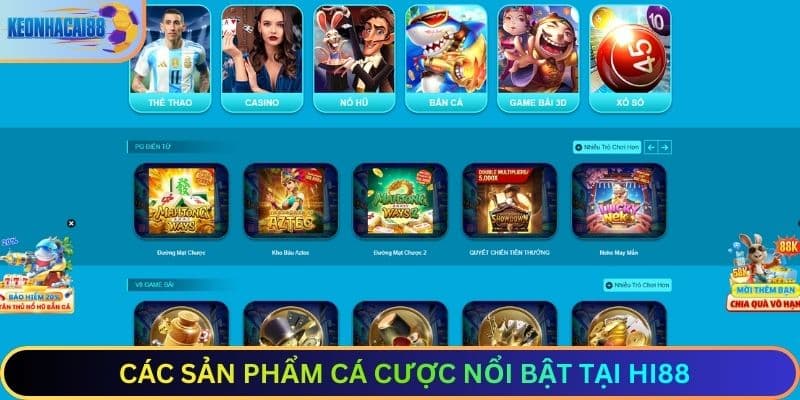 Các Sản Phẩm Cá Cược Nổi Bật Tại HI88