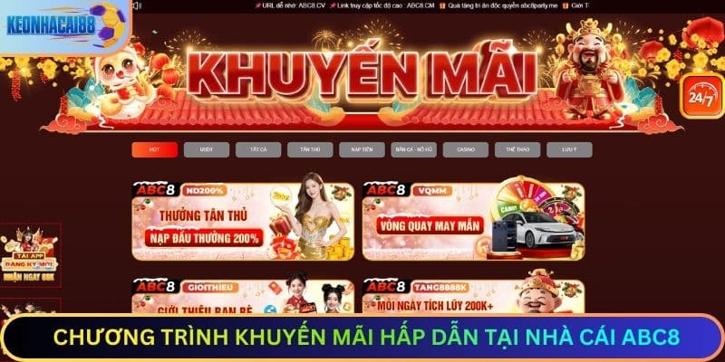 Chương Trình Khuyến Mãi HẤP DẪN Tại nhà cái Abc8