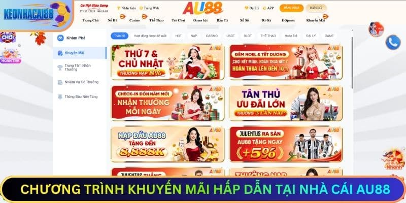 Chương Trình Khuyến Mãi HẤP DẪN Tại nhà cái AU88